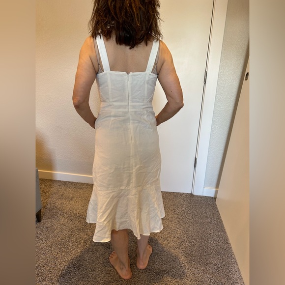 Petite Banana Republic white linen summer midi dress - Picture 2 of 3